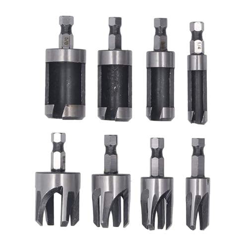 Resefinem 8pcs Set Holzstecker -Schneiderbohrer mit Hex Shank 4pcs Tapered 4pcs Klaue Korkbohrer Bit mehrere Größen Multifunktional kompakt und leicht aus exzellentem Resefinem 8pcs Set Holzstecker -Schneiderbohrer mit Hex Shank 4pcs Tapered 4pcs Klaue Korkbohrer Bit mehrere Größen Multifunktional kompakt und leicht aus exzellentem von Respicefinem