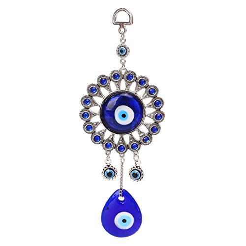 Resefinem Ornament Eye 9 × 9 × 3 Blaues Auge Hanging Ornament Exquisites handgefertigte blaue Augen Wanddekoration Amulett Geschenke für Heimwagenbüro von Respicefinem