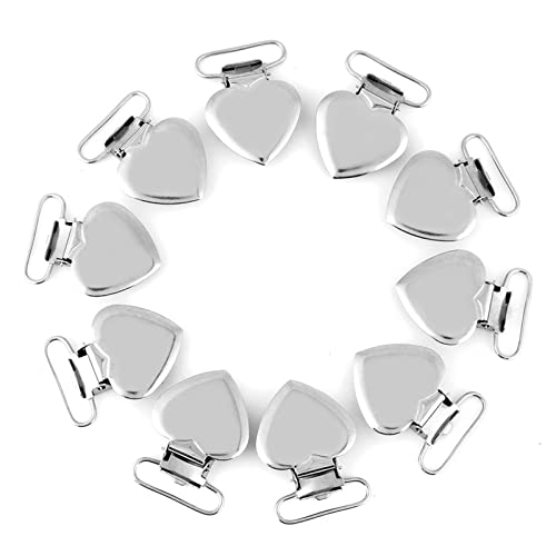 Respicefinem 10 Pcs Metal Heart Shape Insert Pacifier Holder Suspender Clips Ideal for Home Craft Suitable for Children Suspenders Pacifiers Hanging Decorations Respicefinem 10 Pcs Metal Heart Shape Insert Pacifier Holder Suspender Clips Ideal for Home Craft Suitable for Children Suspenders Pacifiers Hanging Decorations von Respicefinem
