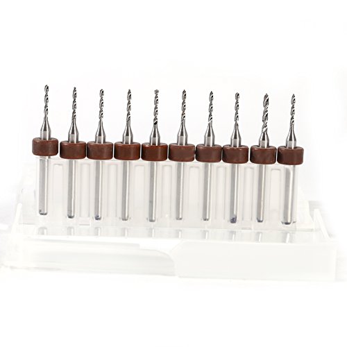 Respicefinem 10-teiliges Hartmetall-Mikrobohrer-Set für Leiterplatten, SMT, Präzisions-Twisted-Nuten-Design, glattes Schneiden, wolframarmer Stahl, inklusive leicht zugänglichem (1.2mm) von Respicefinem