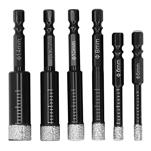 Respicefinem 6-teiliges Set Trockendiamantbohrer, ideal für Porzellan, Keramik, Granit, Marmor und Mauerwerkslöcher, mit Multifunktionsbohrer, rutschfest, breite Anwendung und Respicefinem 6-teiliges Set Trockendiamantbohrer, ideal für Porzellan, Keramik, Granit, Marmor und Mauerwerkslöcher, mit Multifunktionsbohrer, rutschfest, breite Anwendung und von Respicefinem