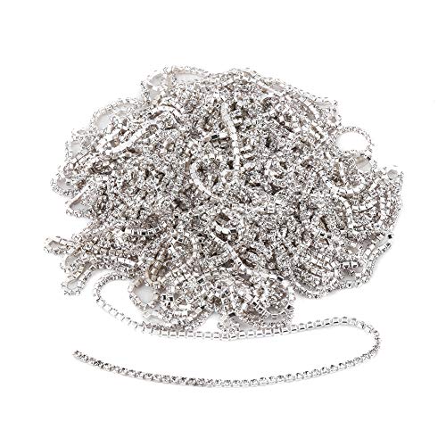 Respicefinem Diamante Strings Cup Chain 15. 0×13. 0×1. 0 Klare Tasse Kette Stoff Schmuck Handwerk Nähen Zubehör Dekoration Silber Dekoration Rinestone Kette Perlen zum Nähen von von Respicefinem