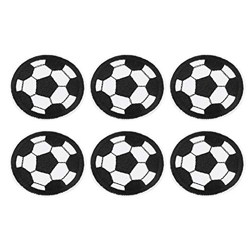 Respicefinem Gestickter Fußball-Aufnäher, 5 cm, 7 x 7 x 1, Fußball-gestickter Aufnäher, DIY-Dekoration, Kleidung, Eisen, Nähen, Aufkleber, Applikation, Bastelzubehör von Respicefinem