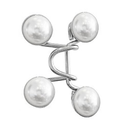 Respicefinem Hosen-Taillenspanner, Stanz-Legierung, wiederverwendbar, abnehmbare Stifte, Hosen-Clips für die Taille, weiße Perle (White Pearl) von Respicefinem