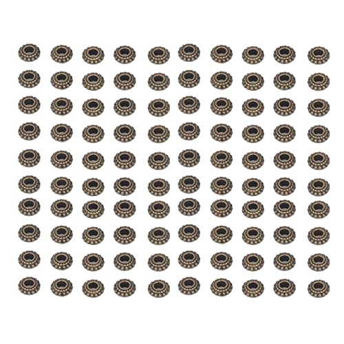 Respicefinem Silber-Abstandshalter, 4 x 4 x 2, 100 Stück, antike Bronze-Abstandshalter, 3 mm Lochdurchmesser, DIY-Handwerk, Zinklegierung, Abstandshalter für Anhänger, Schmuck von Respicefinem