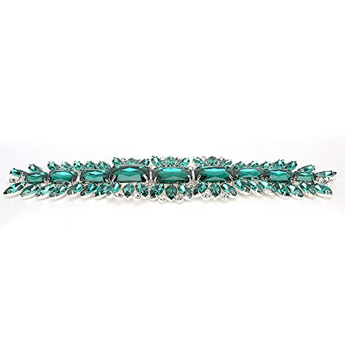 Respicefinem Strassband-Kette, Kristall-Strass-Kettenband, Basteldekoration, Kristallband für Dekoration, Nähen, DIY, Hochzeitskleider, Taschen, Schuhe (Green) von Respicefinem