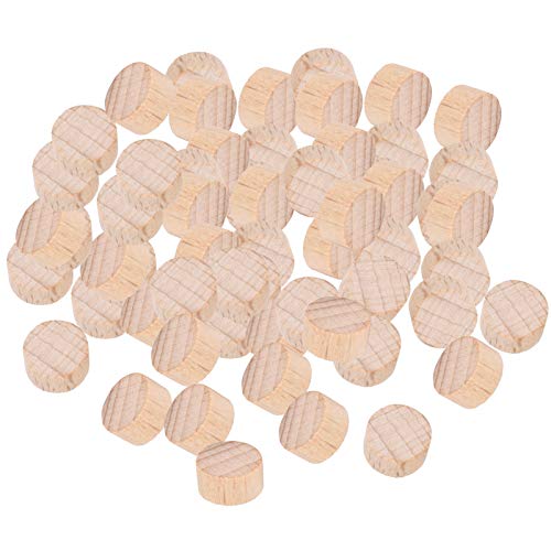 Respicefinem Unlackiertes Buchenholz, Bastelbedarf, runde Holzscheiben, runde Holzscheiben, Chip-Ornamente, Zubehör, 100 Stück, 3 Beutel (1 cm) für Kühlschrankmagnete von Respicefinem