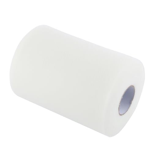 RespireFinem 100 Yards 15 cm Tüll Roll Polyester Stoff für Hochzeitsdekoration DIY BRÜFNUNG NEWING Party Dekor Tutus Geschenkverpackung 11 Farben (C02 m white) von Respicefinem