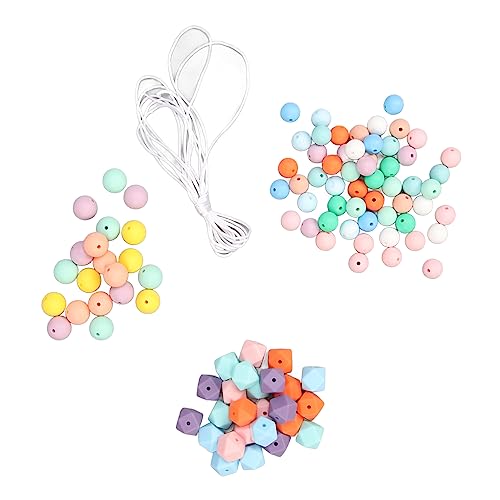 Silikonperlen Süßigkeitenfarben Schmuck Set 100pcs mit 16,5 Fuß Seil von Respicefinem