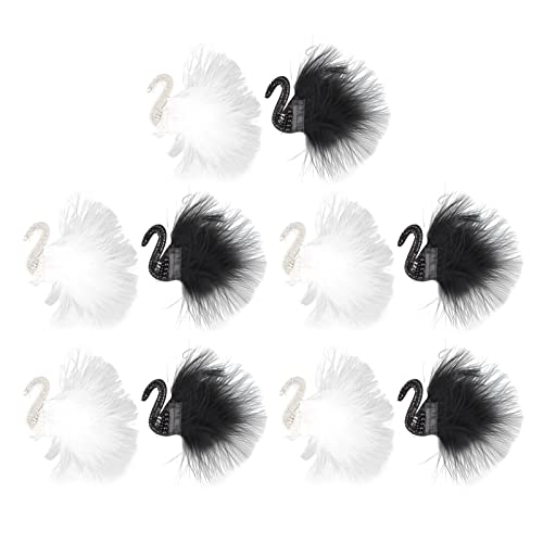 Swan Patch Black White Feder Strassstones DIY Bügels Handarbeit bestickte Kleidung 10pcs von Respicefinem