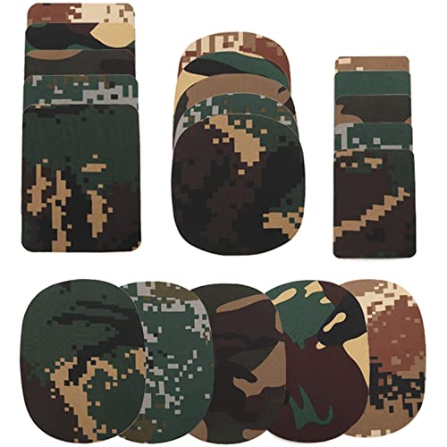 Restikiant 20 StüCke Camo Patches zum AufbüGeln für Jacken, Jeans, Reparaturset für Kleidung, Ellbogenflicken für die Dekoration Von LöChern von Restikiant