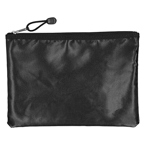 Restokki Feuerfeste Geldtasche, wasserdichte sichere Aufbewahrungstasche mit Reißverschluss für Zuhause und Büro, Schwarz (Medium size 29 * 20cm) von Restokki