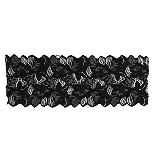 Restokki Spitzenband zum Selbermachen, Baumwollnetz, 16,5 cm breit, 9,1 m, eleganter Stoffbesatz, Hausdekoration (Black) von Restokki