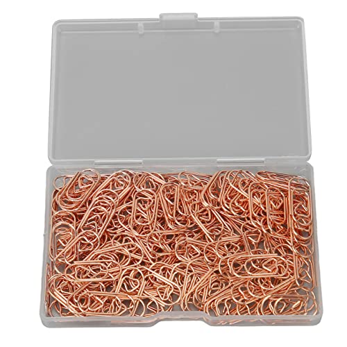 Restokki herzförmige, exquisite Büroklammern, Metall, starke Klemmung, 150 Stück Box für Familien, Büro, Schule (Rose Gold) von Restokki