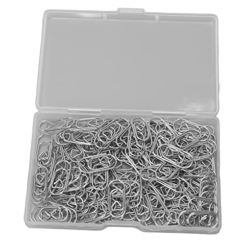 Restokki herzförmige, exquisite Büroklammern, Metall, starke Klemmung, 150 Stück Box für Familien, Büro, Schule (Silver) von Restokki