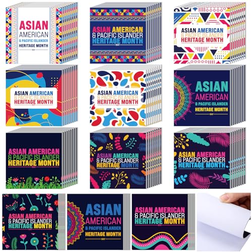 Resurhang 120 Stück asiatische amerikanische und pazifische Inselbewohner Erbe Monat blanko Notizblöcke Bulk 10,2 x 10,2 cm Notizblöcke Mini Notizblock kleines Papier Pocket Notebook für Geschenk von Resurhang