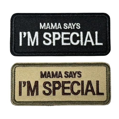 2 x "Mama Say I'm Special"-Stickerei-Aufnäher, Militär-Moral-Applikation, Reparatur, Mode-Accessoires, Abzeichen für DIY Hundegeschirr, Jacke, Jeans, Rucksack, Hüte, Westen, Taschen von Reteno