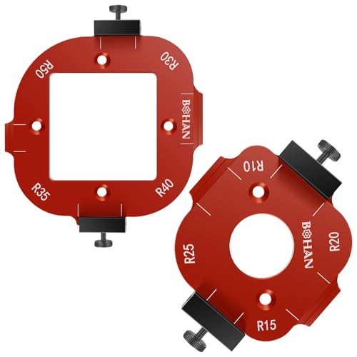 Eckradius-Frässchablonen, R10-R50 Radius Jig Router Templates Aluminiumlegierung Frässchablonen für Oberfräse Radius Jig Router Schablonen Ecke fur Holzbearbeitung von Retrok