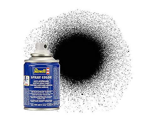 Revell 34302 Spraydose schwarz, seidenmatt, Farbnummer 302 Spray Color, Farben in der praktischen 100-ml-Sprühdose, 100 ml (1er Pack) von Revell