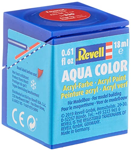 Revell 36330 Aqua-Farbe Feuer-Rot (seidenmatt) 330 RAL-Farbcode: 3000 Dose 18ml, 18 ml (1er Pack) von Revell