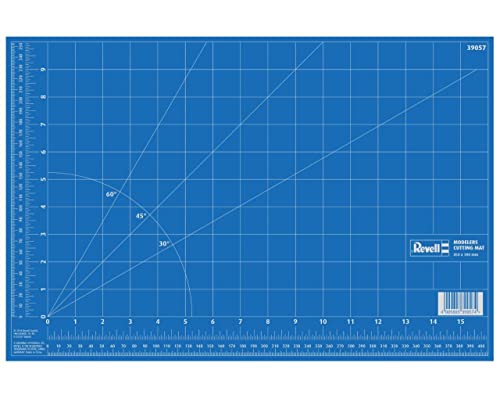 Revell 39057 Schneidematte mit selbstheilenden Eigenschaften, Hilfslinien und Skalen für präzises Arbeiten Modellbau-und Bastelzubehör, blau, 45 x 30 cm von Revell