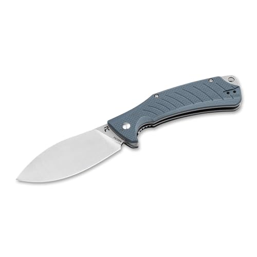 Revo Ness Grey - Einhand Taschenmesser mit G10 Griff - hochwertiges Flipper Klapp-Kesser mit 14C28N Klinge - kleines 1 Hand Messer mit Clip von Revo
