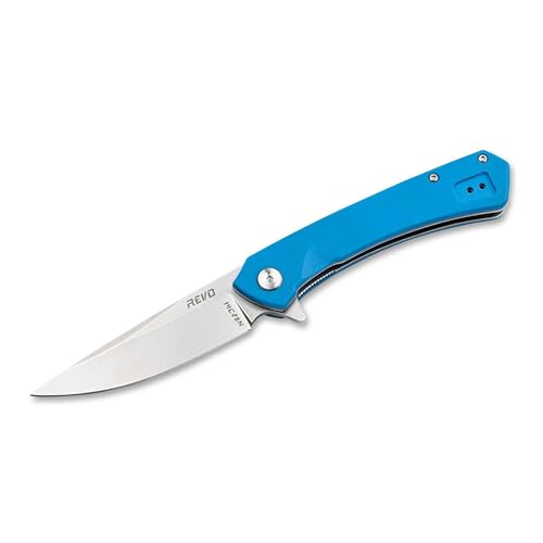 Revo Warden Blue - kleines EDC Taschenmesser mit 14C28N Klinge - hochwertiges EDC Klappmesser mit blauem G10 Griff - Every Day Carry Messer mit Clip von Revo