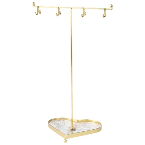 RevpoltIQ Stand für Schmuck T-Bar Hängende Schmuck Display Stand Metall Hängende Anhänger Rack mit Tablett für Armbänder Ringe Halskette Ohrring und Anhänger von RevpoltIQ