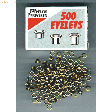 10 x Rexel Öse Nr. 2 4,7x4,2mm vermessingt VE=500 Stück von Rexel