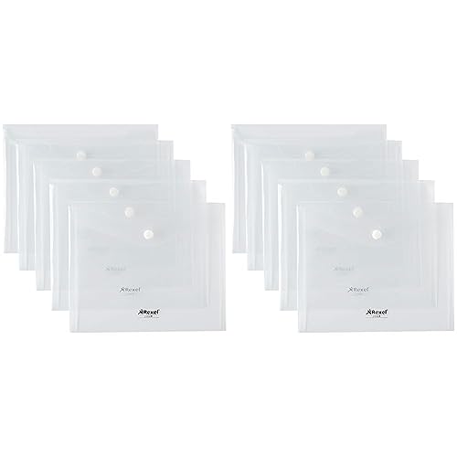 Rexel 2101658 Dokumententaschen Ice (A5 quer klar) 5 Stück transparent klar (Packung mit 2) von Rexel