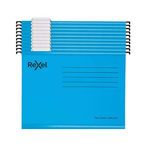 Rexel 2115595 Hängemappe Classic, Folio-Format, verstärkt, Blau von Rexel