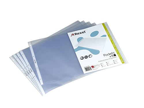 Rexel 22370490 Prospekthülle Standard, Standardlochung, A3 quer, PP-Folie, leicht genarbt, 10 Stück von Rexel