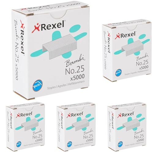 Rexel 503697 25 Heftklammern 4 mm 5000 Stück (Packung mit 5) von Rexel