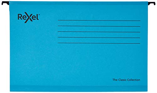 Rexel Classic Hängemappen Foolscap, blau, 25 Stück, 2115590 von Rexel