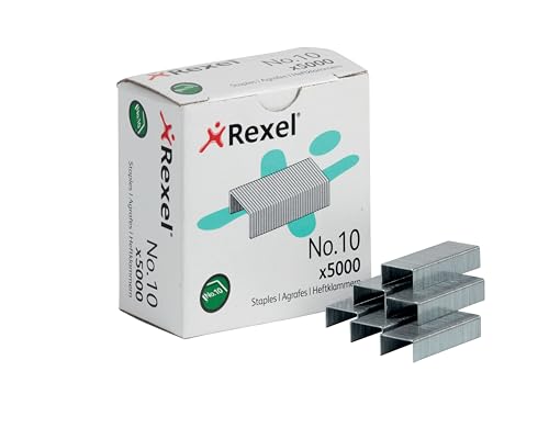 Rexel Heftklammern 10 aus Stahl, Präzises, störungsfreies Heften, 20 x 5000 Stück, 6005 von Rexel