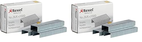 Rexel R06131 Heftklammern 26/6 verzinkt Inh.1000 (Packung mit 2) von Rexel