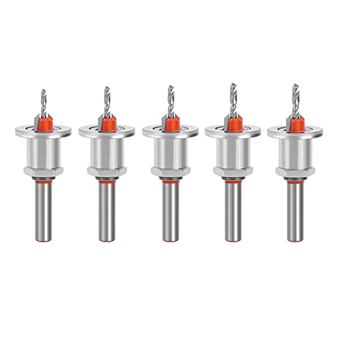 Reykentu 5 Stück 10 mm HSS Kegelsenker Zimmerei Router Bit Set Fräser Schraube Abzieher Kernbohrer von Reykentu