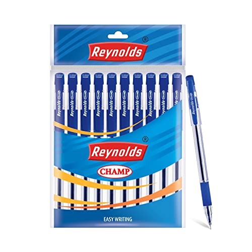 Reynolds Champion BP 10 CT Tasche – blaue Tinte I leichter Kugelschreiber mit komfortablem Griff für extra glattes Schreiben I Schreibwaren für Schule und Büro | 0,7 mm Spitze Größe von Reynolds