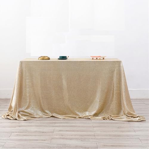 Reyox Tischdecke Abwaschbar, Glänzende Tischtuch für Wohnzimmer, Esszimmer, Balkon, Garten Champagne 260 x 260 cm Quadratisch von Reyox