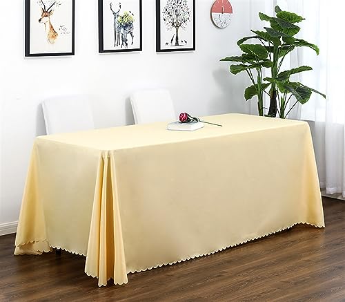 Reyox Tischdecke Polyester Abwaschbar Tischwäsche Fleckschutz Tischtuch für Home Hochzeit Party Dekoration Beige 180 x 260 cm Rechteckig von Reyox