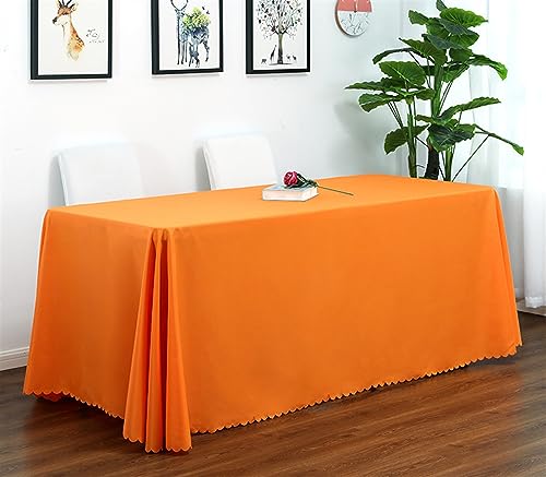 Reyox Tischdecke Polyester Abwaschbar Tischwäsche Fleckschutz Tischtuch für Home Hochzeit Party Dekoration Orange 180 x 320 cm Rechteckig von Reyox