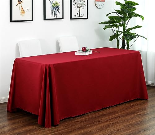 Reyox Tischdecke Polyester Abwaschbar Tischwäsche Fleckschutz Tischtuch für Home Hochzeit Party Dekoration Weinrot 200 x 300 cm Rechteckig von Reyox