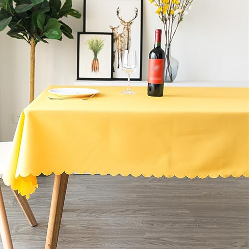 Reyox Tischdecke Polyester Tischwäsche Fleckschutz Abwaschbar Tischtuch für Home Hochzeit Party Dekoration Gelb 80 x 80 cm Quadratisch von Reyox