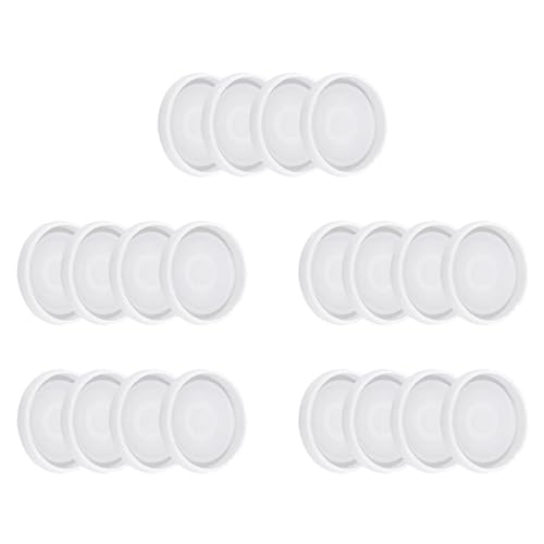 Rfeeuubft 20 Pack Runde Silikon Untersetzer Formen, Klare Epoxid Formen zum GießEn mit Harz, Beton, Zement und Polymer Clay von Rfeeuubft