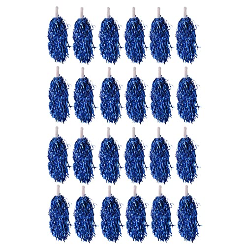 Rfeeuubft 24 Pompons aus Metallpapier, Cheerleader, Kunststoff, für Erwachsene, Kinder, Cheerleader, Party, Blau von Rfeeuubft