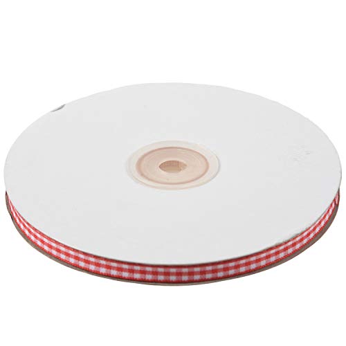 Rfeeuubft 45 m lange Rolle Schnittlängen, Gingham-Band, Nähen, Handwerk, 6 mm breit, Rot von Rfeeuubft