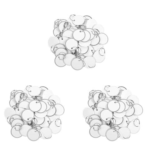 Rfeeuubft Metall Anhänger Schlüssel Anhänger Runde Papier Anhänger mit Metall Ringen für Auto Schlüssel und Tür Schlüssel (150 Stück) von Rfeeuubft