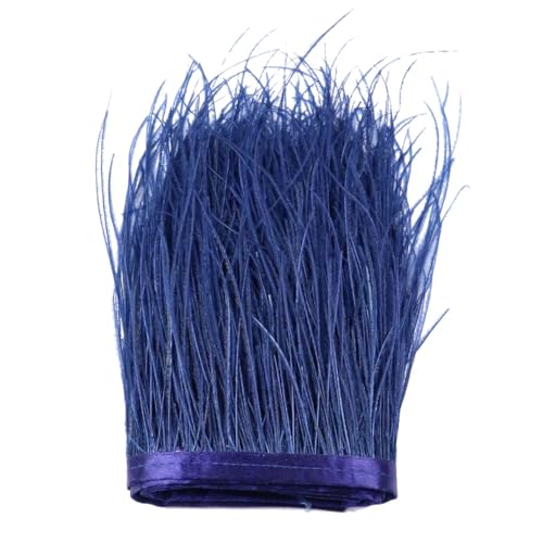 10–15 cm natürliche Pfauenfedern, Fransenborte zum Färben von Pfauenfedern auf Band, Hochzeitskleid, dekorative Feder, Marineblau von Rfmfkkg
