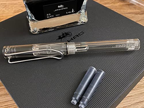 Jinhao 599 Füllfederhalter transparent + 5 blaue Patronen (Jinhao 599 transparent, Stift + Patronen) von Rhapsody