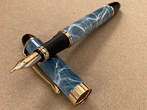 Rhapsody Jinhao x450 Füllfederhalter, 0,5 mm, mittelfeine Spitze, blauer Marmor von Rhapsody